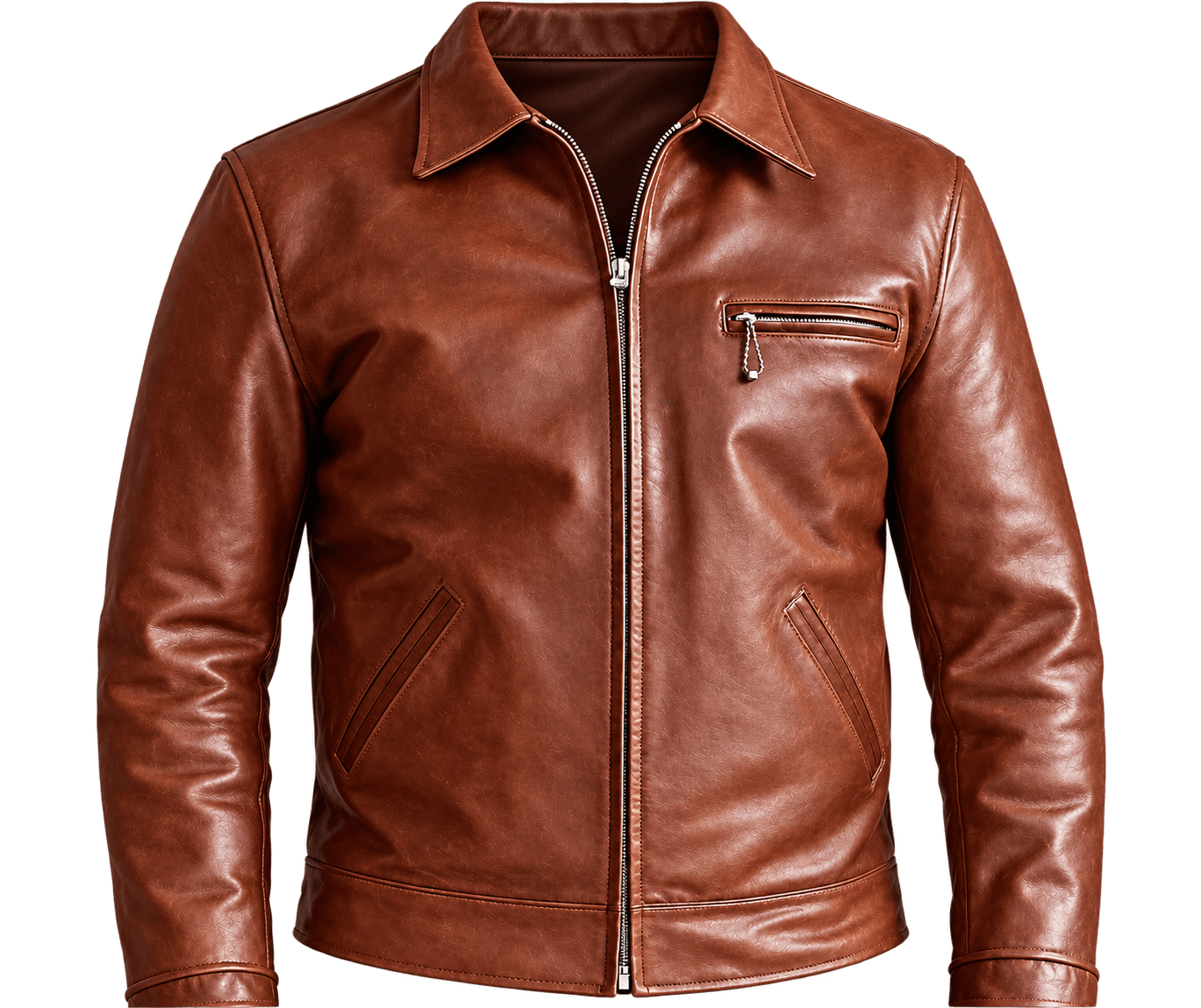 Brown leather jacket